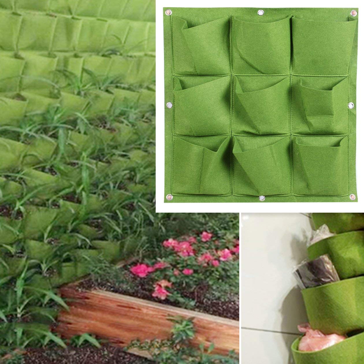 HONZIRY Exterior Interior 9 Bolsillos Jardinería Vertical Colgar en la