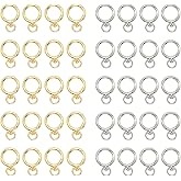 40 pcs Round Spring Snap Hooks Swivel Ring, Eyelet O Rings Buckles Clips Trigger Keyring Buckle for Bags Purses Keychain DIY Accessory (Silver and Gold)