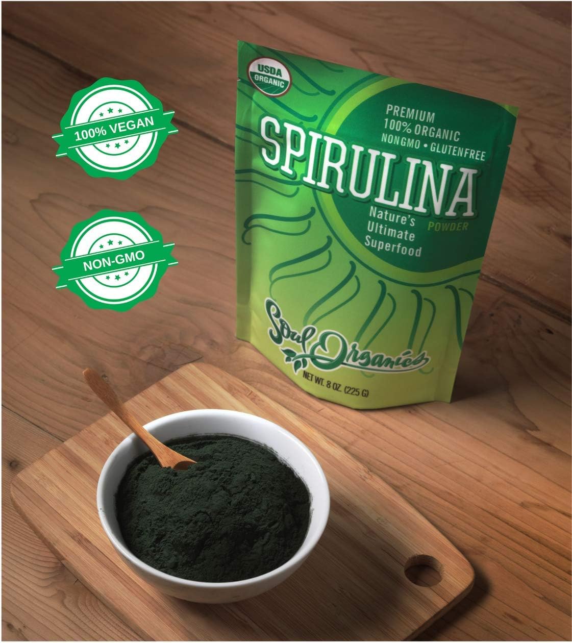 Organic Spirulina Powder USDA Organic Certified Premium Blue Green