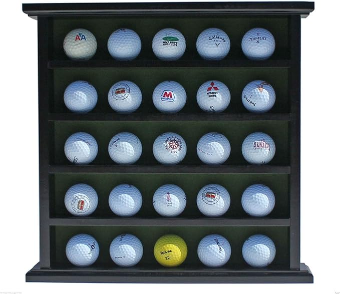 Golf Ball Display Case NO Door, Holds 25 Balls, GB25BLACK Sports & Outdoors
