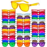 QYVEWY 50/100 Pack Bulk Sunglasses for Adult Retro Clear Jelly Color Sunglasses UV400 Protection