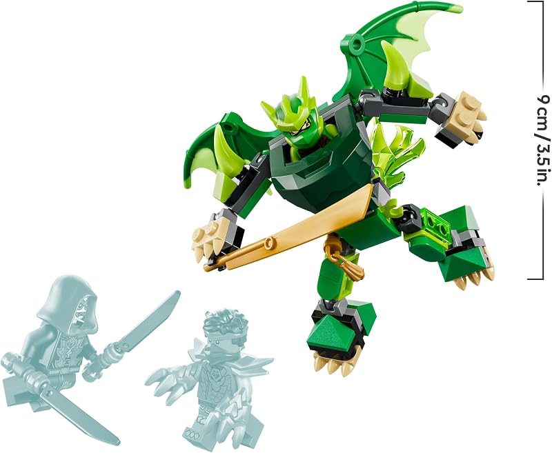 Ninjago Pack de Combate: Meca Dragón de Lloyd – Figura Articulada, 3 Minifiguras y Catanas de Juguete – Decoración para la Habitación Infantil – Regalo para Niños de 6+ Años – 71862