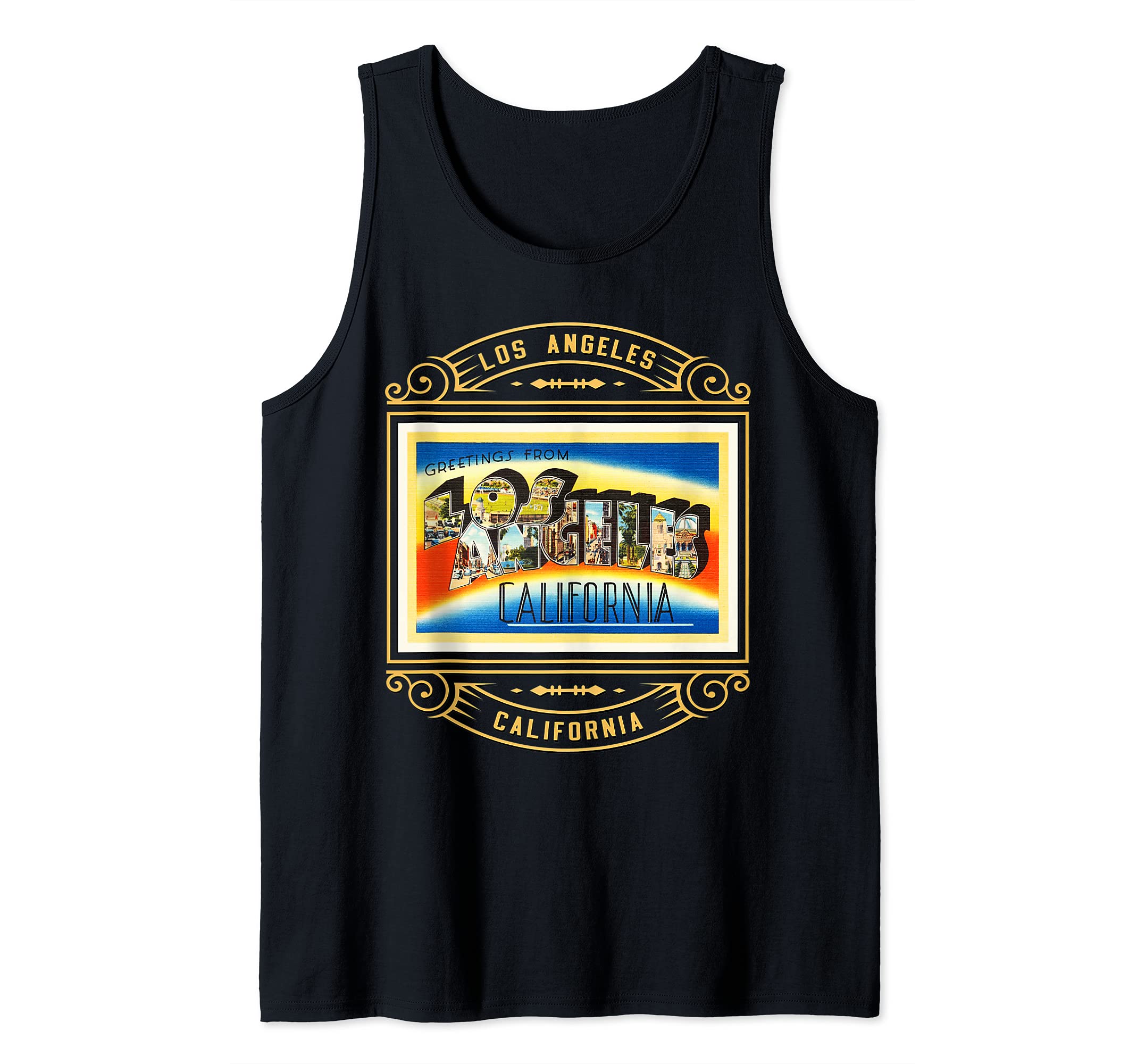 Los Angeles California CA Large Letter Travel Postcard 1 Tank Top