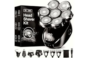 CYRUZI Head Shavers for Bald Men, Detachable Head Shaver, IPX7 Waterproof Wet Dry Bald Head Shavers, 7D LED Display Electric Rechargeable Head Shaving Kit with Type-C Charge