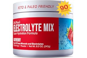 DR. PRICE'S VITAMINS Electrolytes Powder No Sugar - Electrolyte Mix - Hydration Drink - Keto Electrolytes - Fasting Electrolytes - Water Enhancer, No Tablets, Non-GMO, Gluten Free, Sports Drink - 90 Servings Raspberry