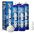 Hotwhip Whipped Cream Chargers 18x700g 1.1L Non-Flavoured Food Grade 99.99% Purity premium Cream Charger With Nozzle For Any Size Cream Dispenser (18 Cylinders)