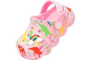OWIF Toddler Clogs Boys Girls Kids Dinosaur Garden Shoes Slip on Sandals Slides Water Summer Shoes for Outdoor Beach Pool