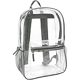 Trail maker Clear Backpack Heavy Duty with Padded Straps, Side Pockets for Kids, Boys, Girls, School, Stadium Approved Events