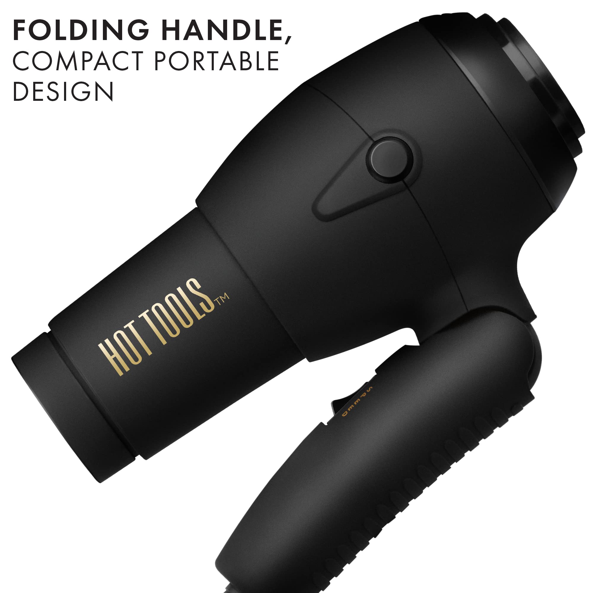 Hot Tools Pro Signature 1875W Folding Handle Hair Dryer | Compact, Perfect for Travel
