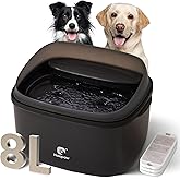 HOLAPAW Dog Water Fountain for Large Dogs, 2.1Gal/8L Dog Water Bowl Dispenser, No Spill Automatic Pet Water Fountain for Dogs Cats Multiple Pets with Ultra Quiet Pump, 3 Filter Replacement, Black