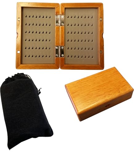 Wooden Fly Box Hand Made Premium Fishing Tackle Box Size L : Sports & Outdoors