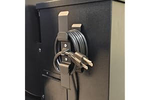 XOIEPZE Magnetic Power Cord Organizer, Keeping Cords Neat and Tangled Free, Strong Magnet, Compatible with Most Pellet Smoker Grill Accessories, Suit for Traeger Accessories Power Cord Holder (black)