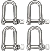 HARFINGTON Stainless Steel Bow Shackle, D Shape Screw Pin Large Screw Shackles for Boat Sailboat Chain Rigging Clasp