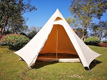 Amazon Co Jp Dream House 防水キャンバス キャンプ インディアンティピーテント 2人用 スポーツ アウトドア