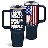 DUUV American Flag Tumbler 40 Oz, Patriotic Travel Mug for Men Dad Him, Stainless Steel Insulated Mug with American Flag, Christmas Thanksgiving Birthday Gift for Patriotic Americans, 1PCS