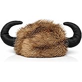 Vaulted Skulls & Co Water Buffalo Lodge Hat | Viking Hat | Furry Bison Hats | Brown/Black | One Size