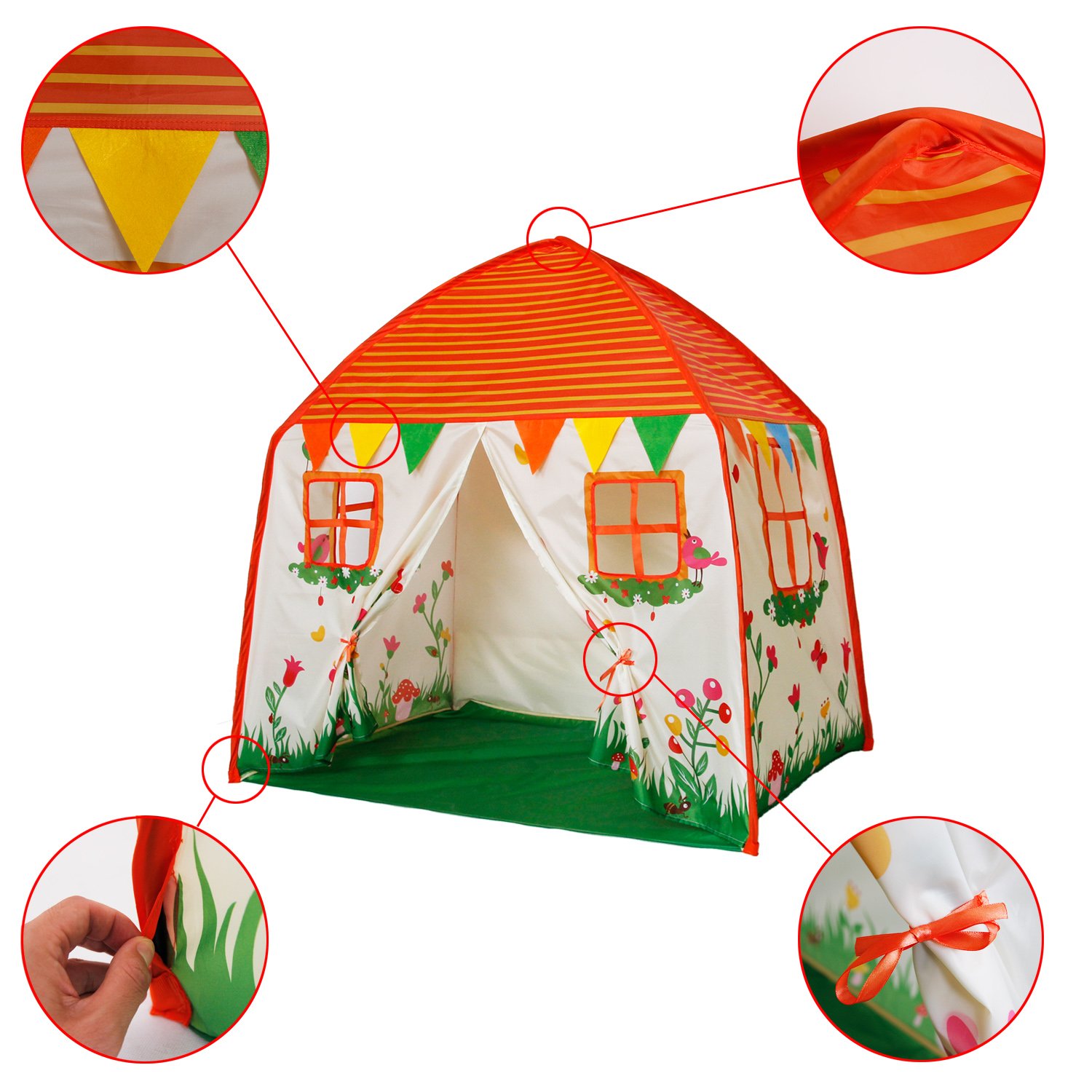 Homfu Kids Tent Playhouse For Children To Play Indoor Garden and Outdoors
