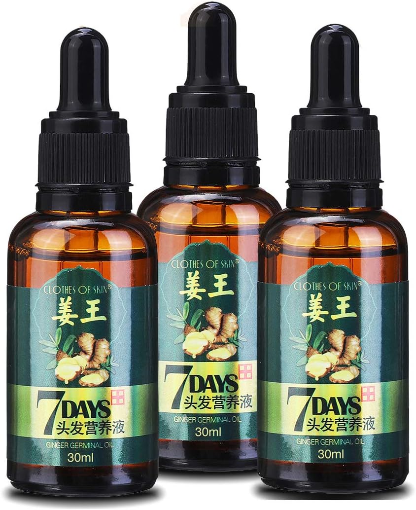 LIUMY Ginger Germinal Oil, Hair Growth Serum-Ginger Essential Oil, Hair Loss Treatment for Women and Men Dense Thicken Hair (30ml), 3 Pack