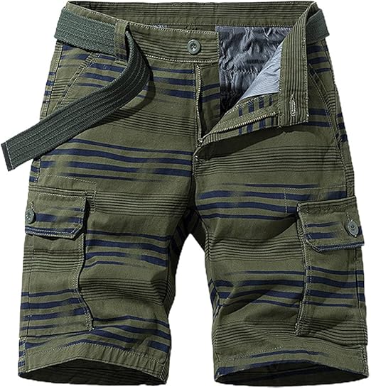 IDEALSANXUN Mens Casual Loose Fit Striped Pattern Cargo Shorts | Amazon.com