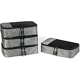 �鶹�� Essentials 4-Piece Packing Cubes Travel Accessories Set, Luggage Organizer with Double Zipper, Mesh Top, 100% Polyeste