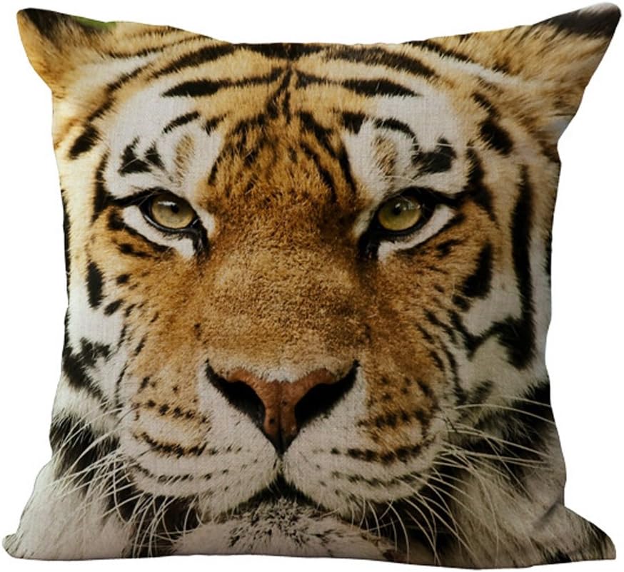 Hengjiang WEIANG Animal Face Sofa Cushion Cover Home Pillowcase Soft Decorative Pillow Cover (Tiger 04)