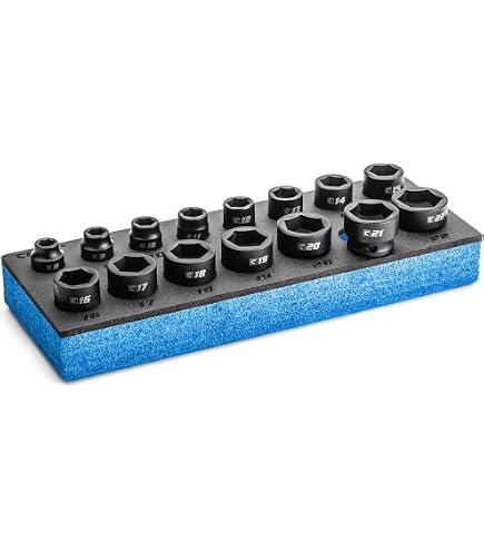 TEKTON Set organizer per prese a 3 binari da 1/4 di pollice, grigio (45 strumenti) | OST06345