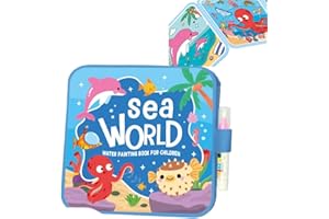 Timetome Reusable Water Painting Book, Magic Watercolor Books with Pen Fairy Tale, Just Add Water, Animal & Dinosaur Themes B