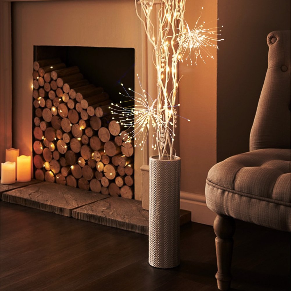 Battery Operated String Lights- 100 LED Fairy Lights with Remote and Timer (8 Modes, Dimmable, IP65 Waterproof, Warm White) for Bedroom Patio Indoor Party Garden Outdoor