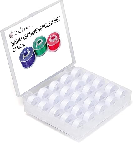 Lialina 25 bobinas para máquina de coser, incluye caja de ...