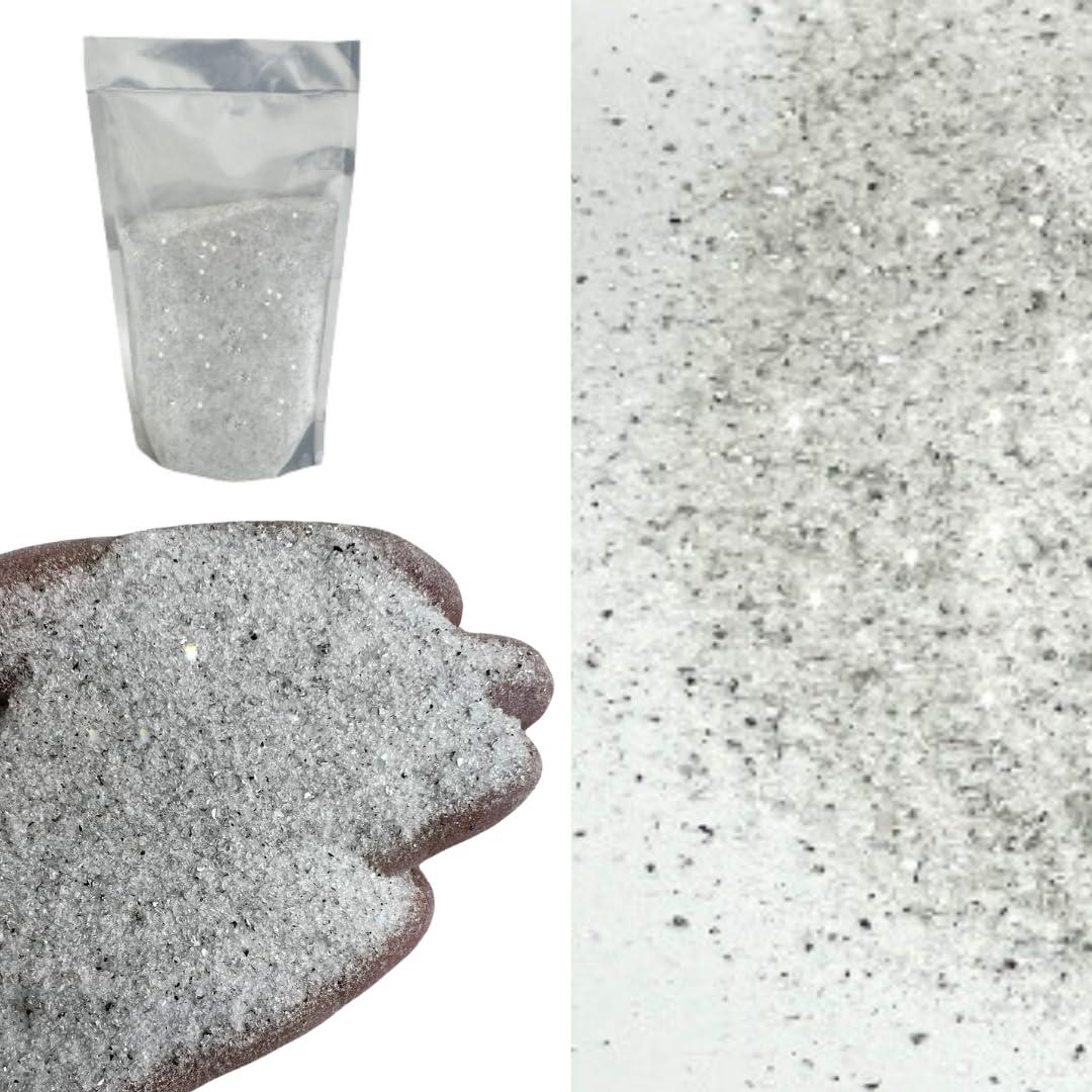 400g Sand Fine Medium Grain for All Arts & Crafts, Vase Filler DIY Home Decor Candle Plate Decorative Sand Art Bottles Displays Resin (White Mirror Effect)