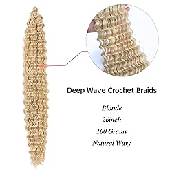 Boho Curly Hair for Braiding 4 Packs 26 Inch Blonde