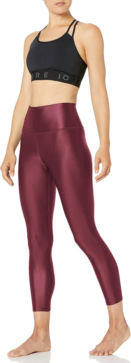  Brand - Core 10 Women's Icon Series Liquid Shine High Waist Yoga 7/8 Crop Legging: Clothing