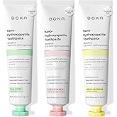 Boka Fluoride Free Toothpaste, Nano Hydroxyapatite Toothpaste, Appropriate for Sensitive Teeth - for Adult, Kids Oral Care - Ela Mint, Coco Ginger, Lemon Lavender Flavor, 4 Fl Oz 3Pk US Manufactured