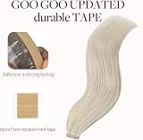 GOO GOO Tape In Hair Extensions 16in 100g 40pcs 60A Platinum Blonde view 4