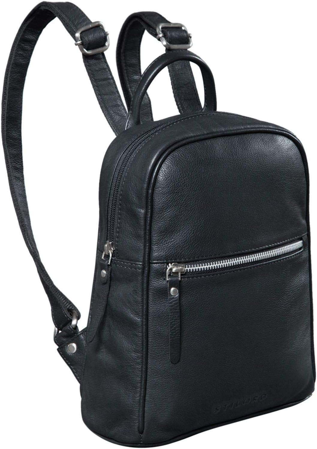 STILORD "Scarlett" Backpack Womens Leather Small Vintage Shoulder Hand-Bag Purse City Shopping Rucksack Daypack Genuine Leather Colour:Black