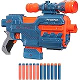 NERF Elite 2.0 Phoenix CS-6 Motorized Blaster, 12 Official Darts, 6-Dart Clip, Scope, Tactical Rails, Barrel and Stock Attach