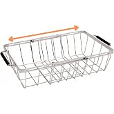Adjustable Cooler Basket - Expands 11.75" to 18.5" - Non-Slip Rubber Handles, Universal Insert for Full Size Ice Chests, Dry Goods Tray Cooler Accessory - Fits Igloo, Coleman, Lifetime, Pelican, More