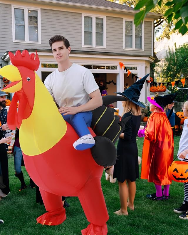 Déguisement coq gonflable pour adulte - Déguisement coq unisexe pour Halloween et Carnaval(150-190 cm)- Idéal pour les fêtes,anniversaires et autres célébrations,inflatable rooster costume adult