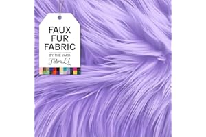 FABRICLA Faux Fur Fabric by The Yard - Artificial Craft Fur - 36" X 60" Inch Wide - Fur Fabric for Craft Supply, DIY Furry Plush Projects, Sewing, Material, Decoration, Upholstery, Lavender, 1 Yard