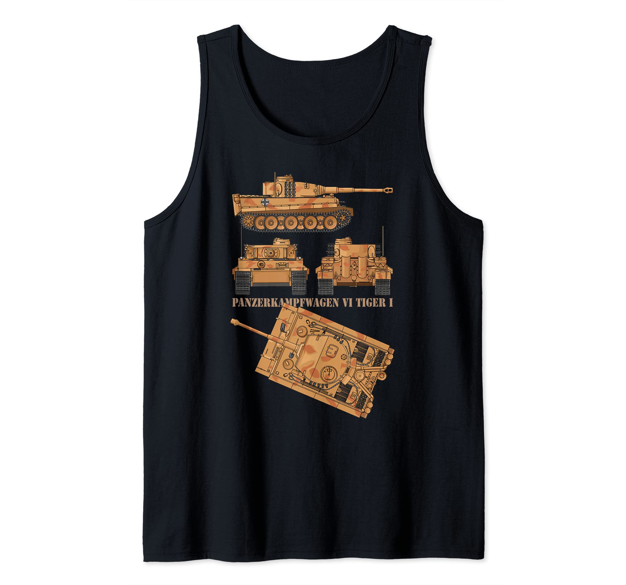 Panzer VI Tiger I WW2 German Military Tanks Diagrams Tank Top
