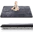 Thick Baby Play Mat for Floor,59 x 71 Playpen Mat,Large Tummy Time Foam Mat,Ultra Soft Support & Plush Feel Nursery Rug,Easy Care with Non-Slip Cushioned for Infant,Kids and Toddler Crawling,Dark Grey