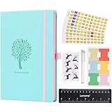 Bullet Journal - Lemome Dotted Numbered Pages Hardcover A5 Notebook with Pen Holder + Premium Thick Paper + Bonus Gifts in the Back Pocket (Mint Green)
