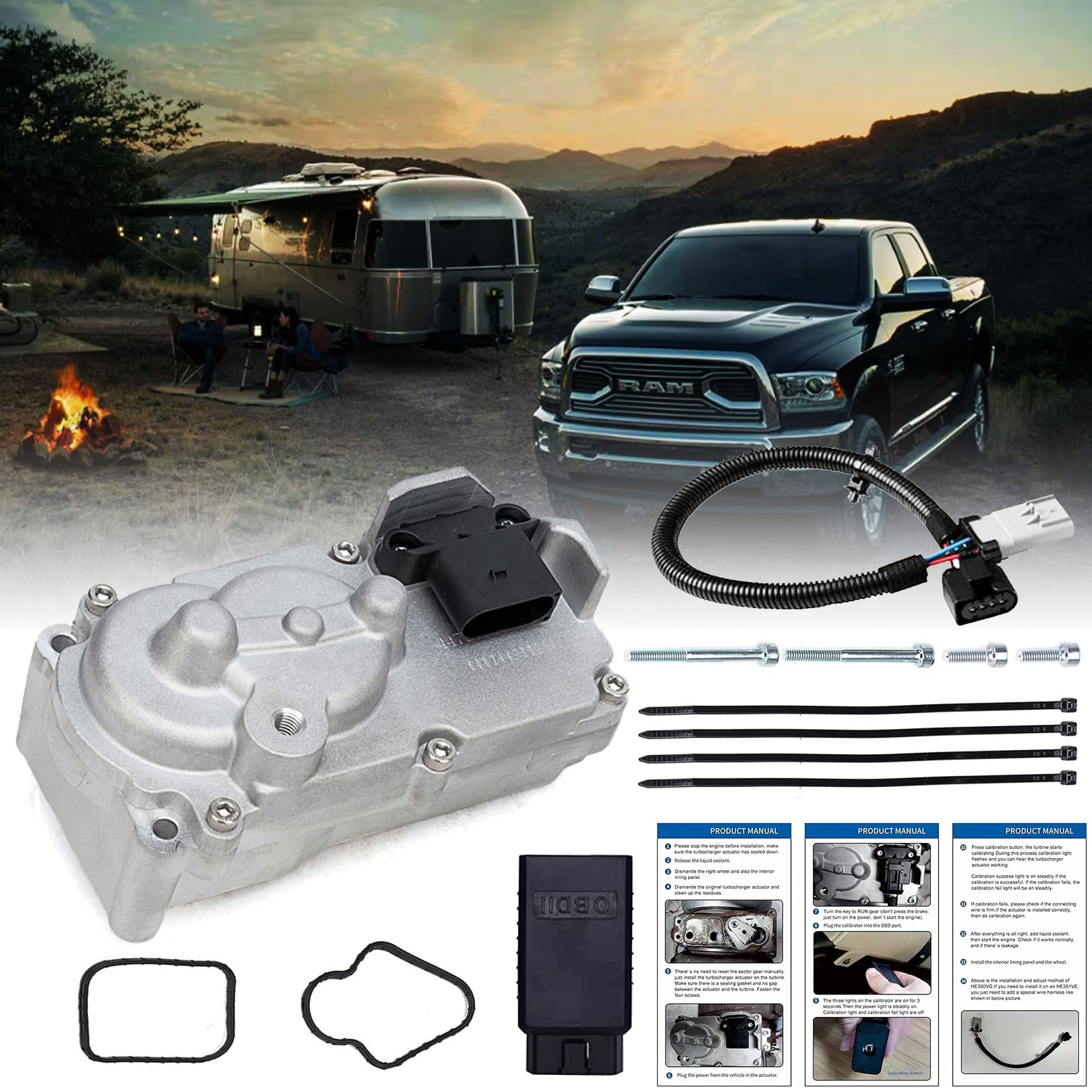 Turbo Actuator With Calibration For 2013-2018 Dodge Ram Cummins 6.7L ISB (HE300VG Turbo)
