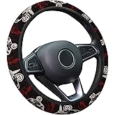 GENANY Horror Movie Characters Spring Steering Wheel Cover, Non-Slip Neoprene Car Steering Wheel Cover, Breathable Steering Wheel Covers, Sweat-Absorbing Accessories, Spring Auto Gifts