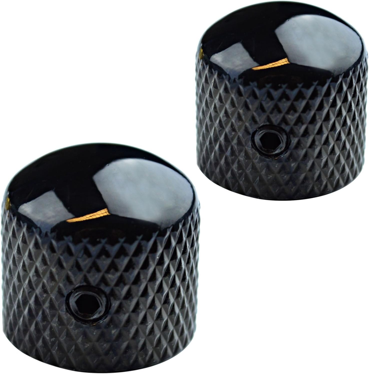 Northwest Guitars 2 x Metal Telecaster Style Volume Tone Control Knob for Solid Shaft Pots - Black for CTS Pots