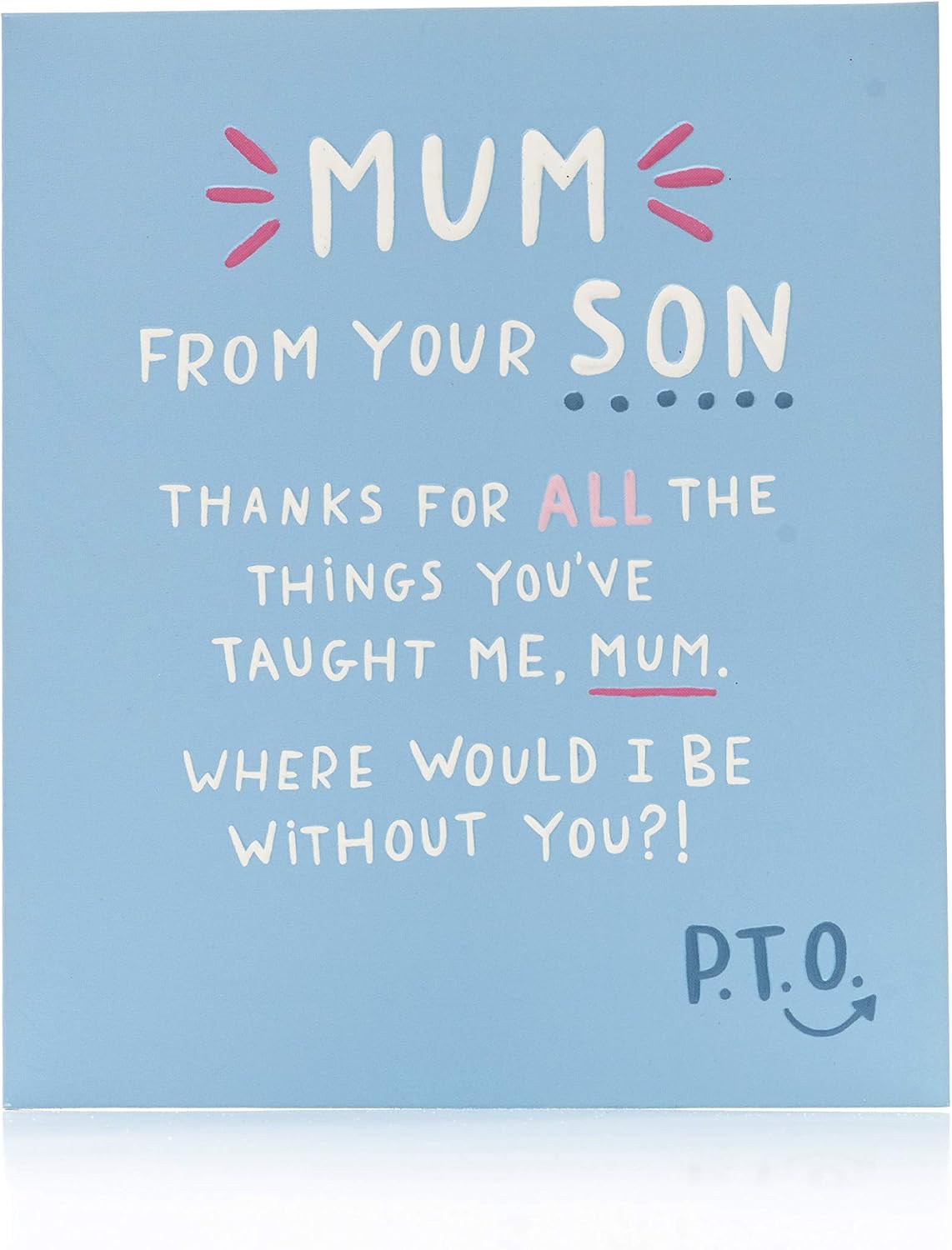UK Greetings Mother's Day Card from Son With Envelope - Funny Design, Blue