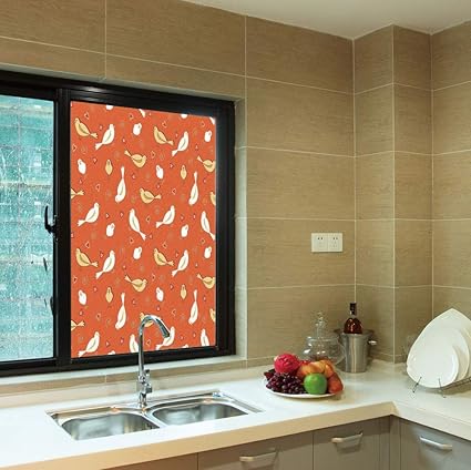 Amazon Com Yoliyana Non Adhesive Window Film Burnt Orange For