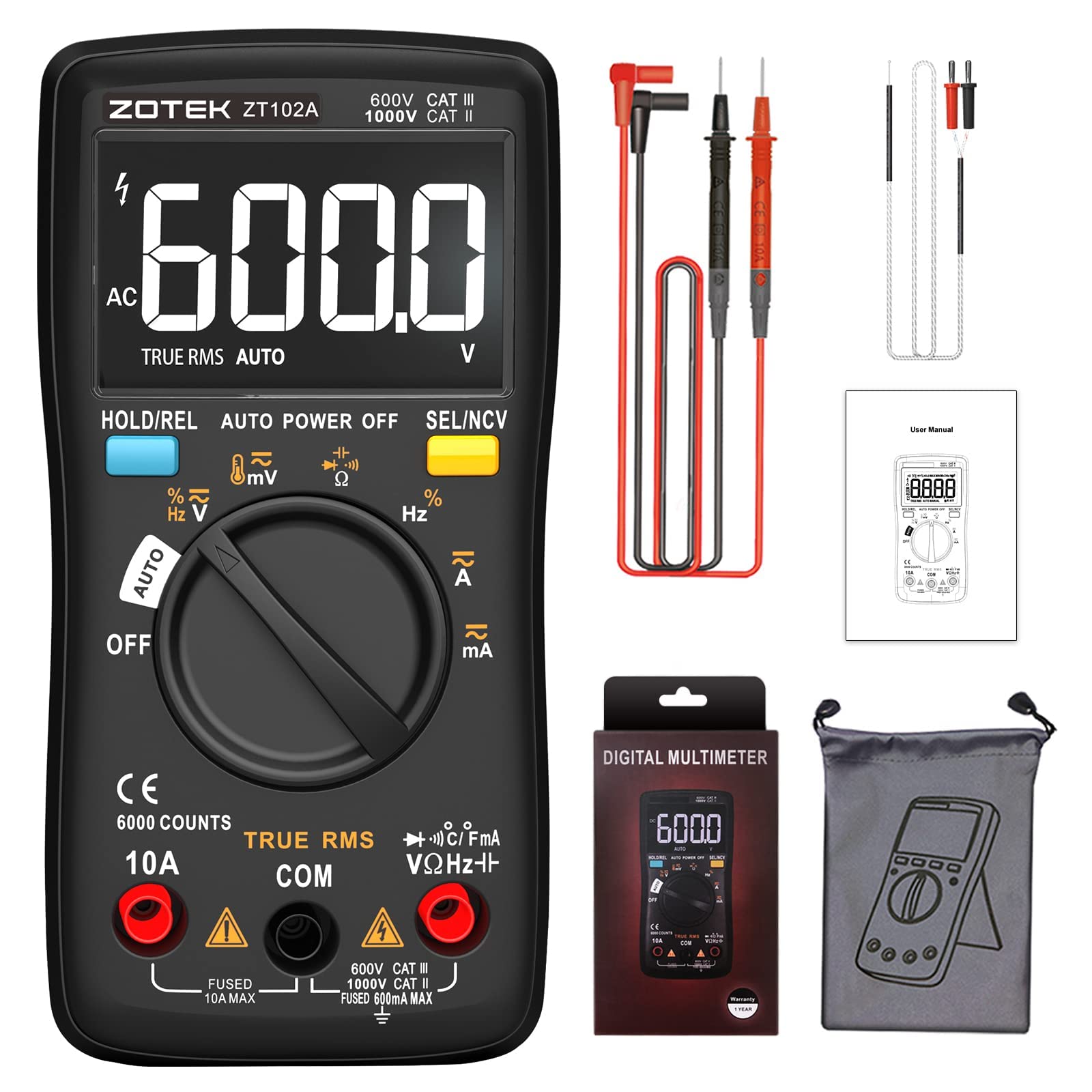 ZOTEK ZT-102A Digital multimeter auto ranging Multimeter Smart+