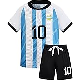 WISHOME Boys Soccer Jersey Blue #10 Kids & Youth Sports Fan Jerseys Football Training Clothes for 4-14 Years