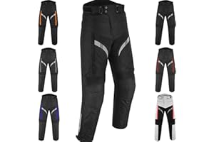 HIVE MOTO Men's Waterproof Armored Motorcycle Trousers Protective Cordura Textile Pants with Removable Protectors for Biking